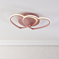 Heart Gloss Steel Pink LED Ceiling light