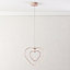 Heart Matt Pink LED Pendant ceiling light, (Dia)310mm
