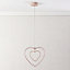 Heart Matt Pink LED Pendant ceiling light, (Dia)310mm