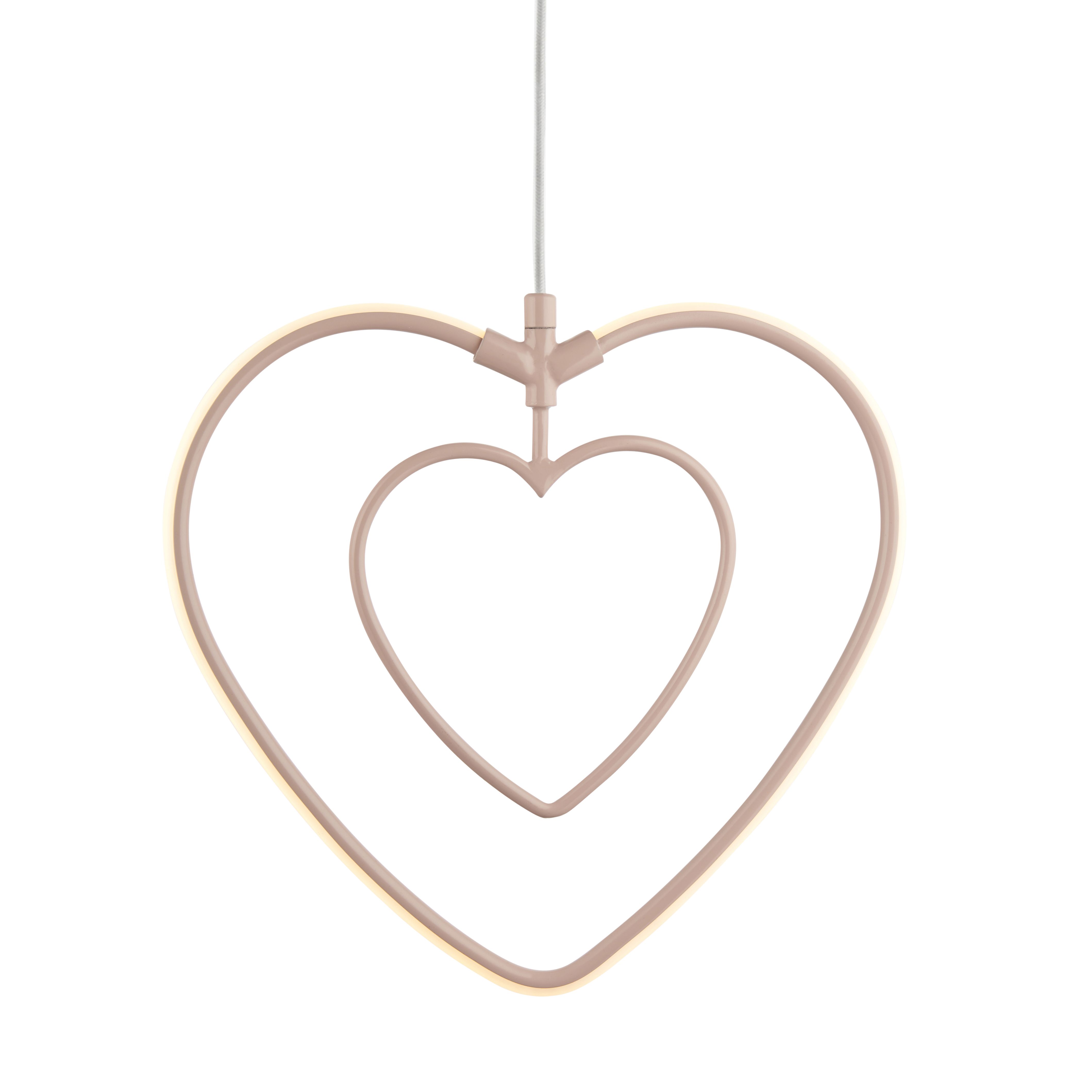 Heart Matt Pink LED Pendant ceiling light, (Dia)310mm