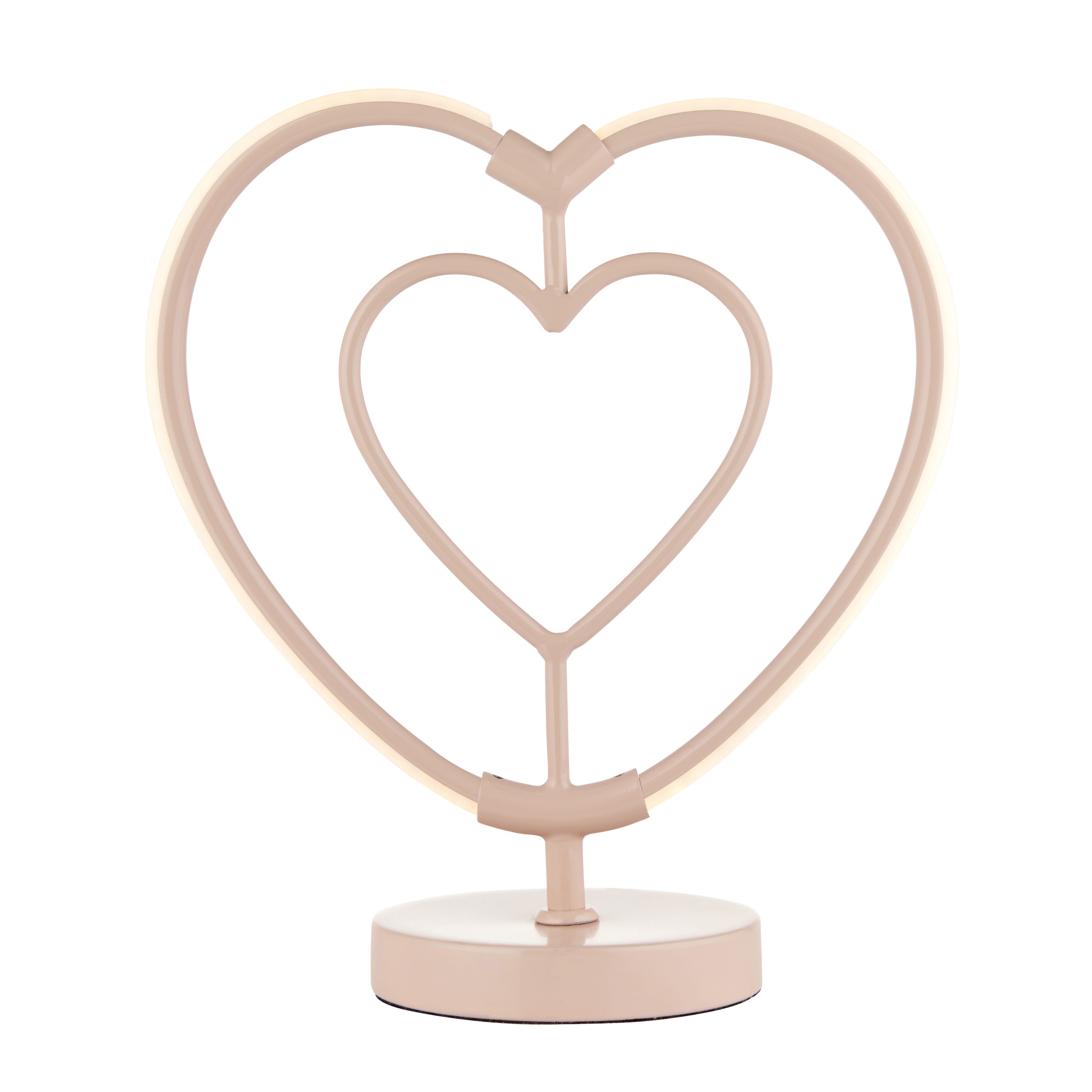 Heart Matt Pink Table lamp