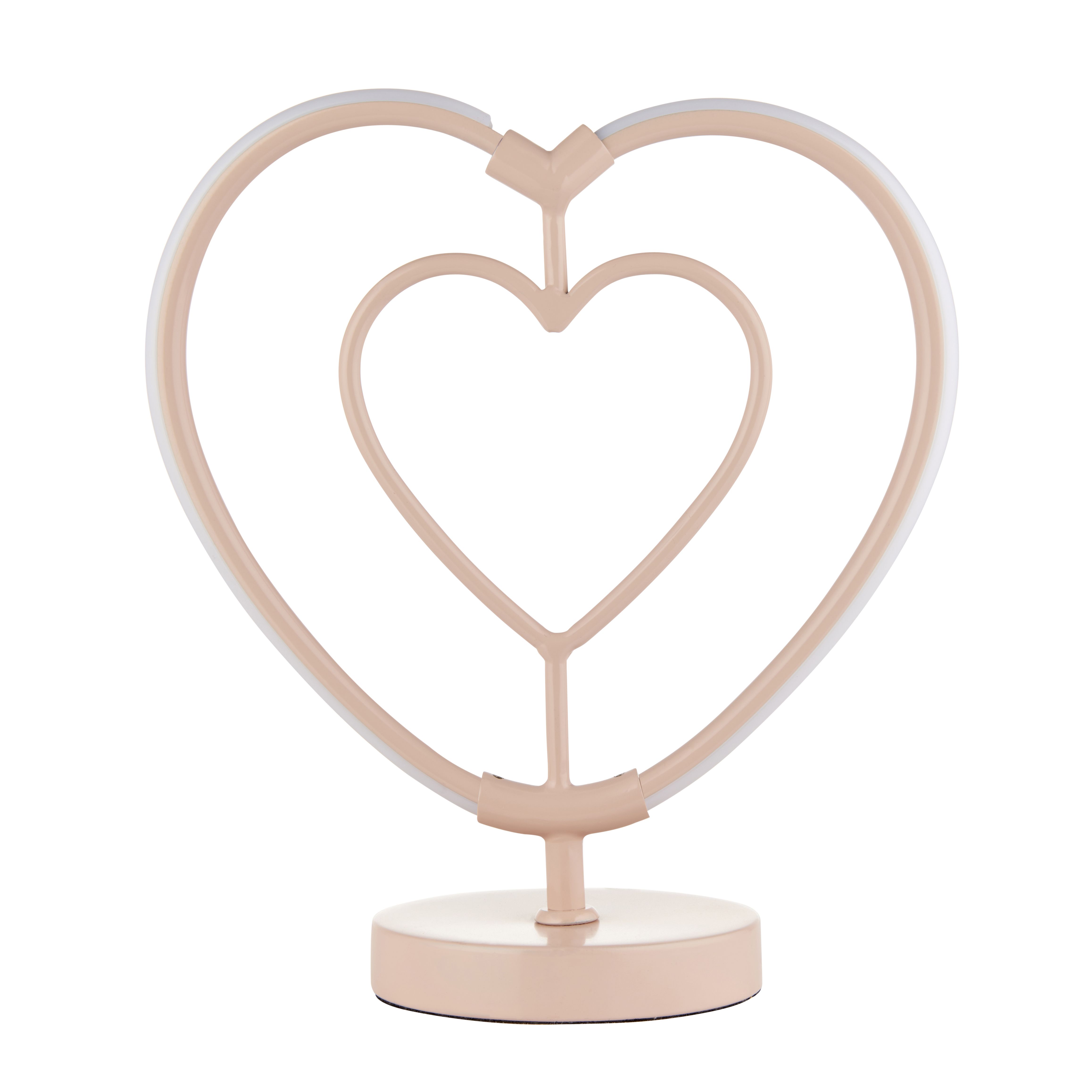 Heart Matt Pink Table lamp