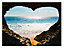 Heart shaped sea image Multicolour Canvas art (H)57cm x (W)77cm