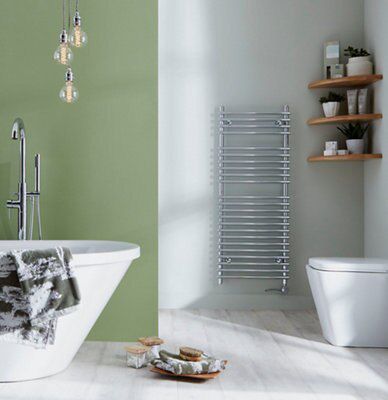 Heating Style Iridio Chrome effect Electric Towel warmer (W)500mm x (H)1200mm