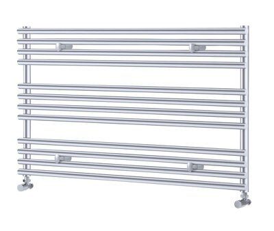 Heating Style Iridio Chrome effect Horizontal Designer Radiator, (W)1000mm x (H)600mm