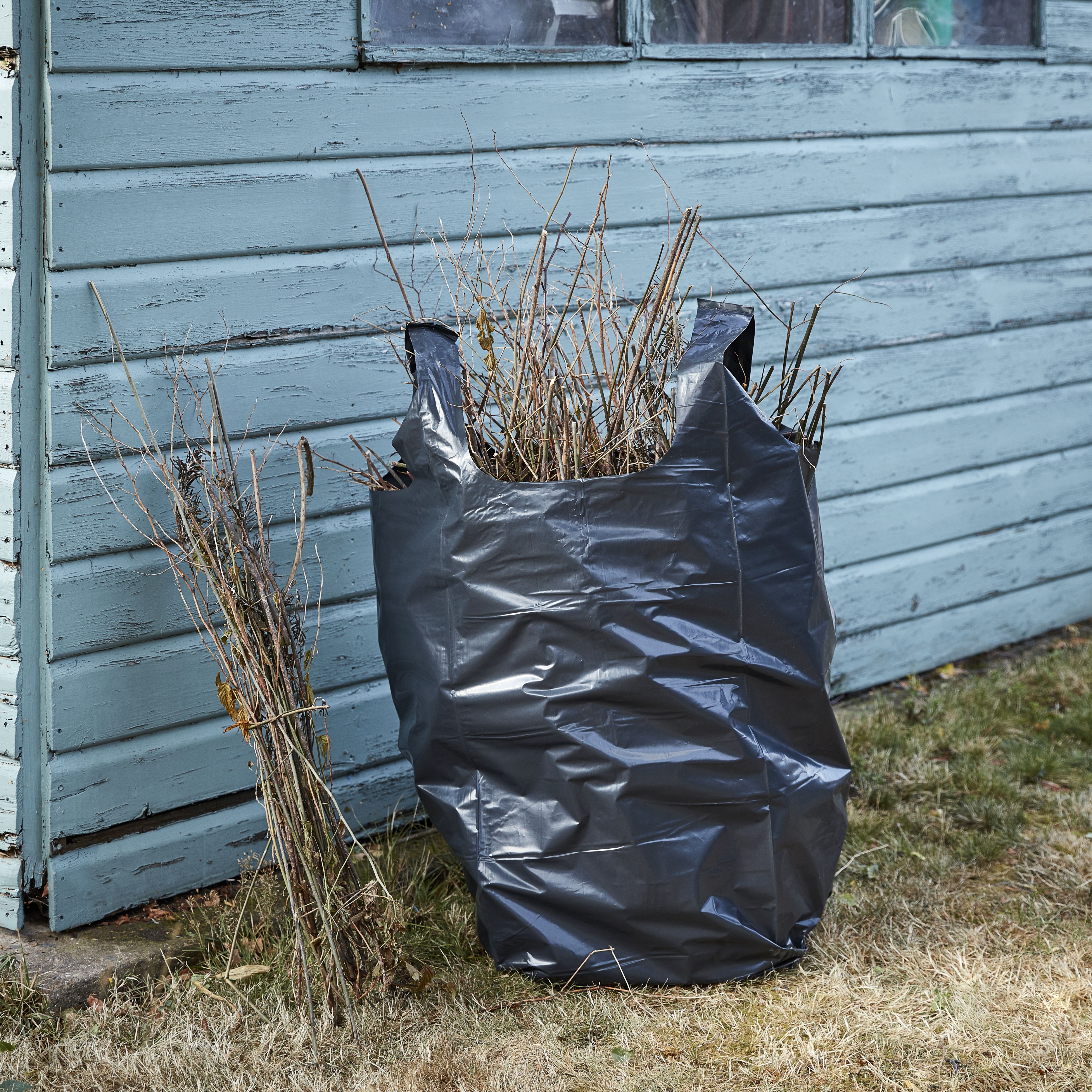 Heavy duty Black Rubble bag, 130L 15kg, Pack of 5
