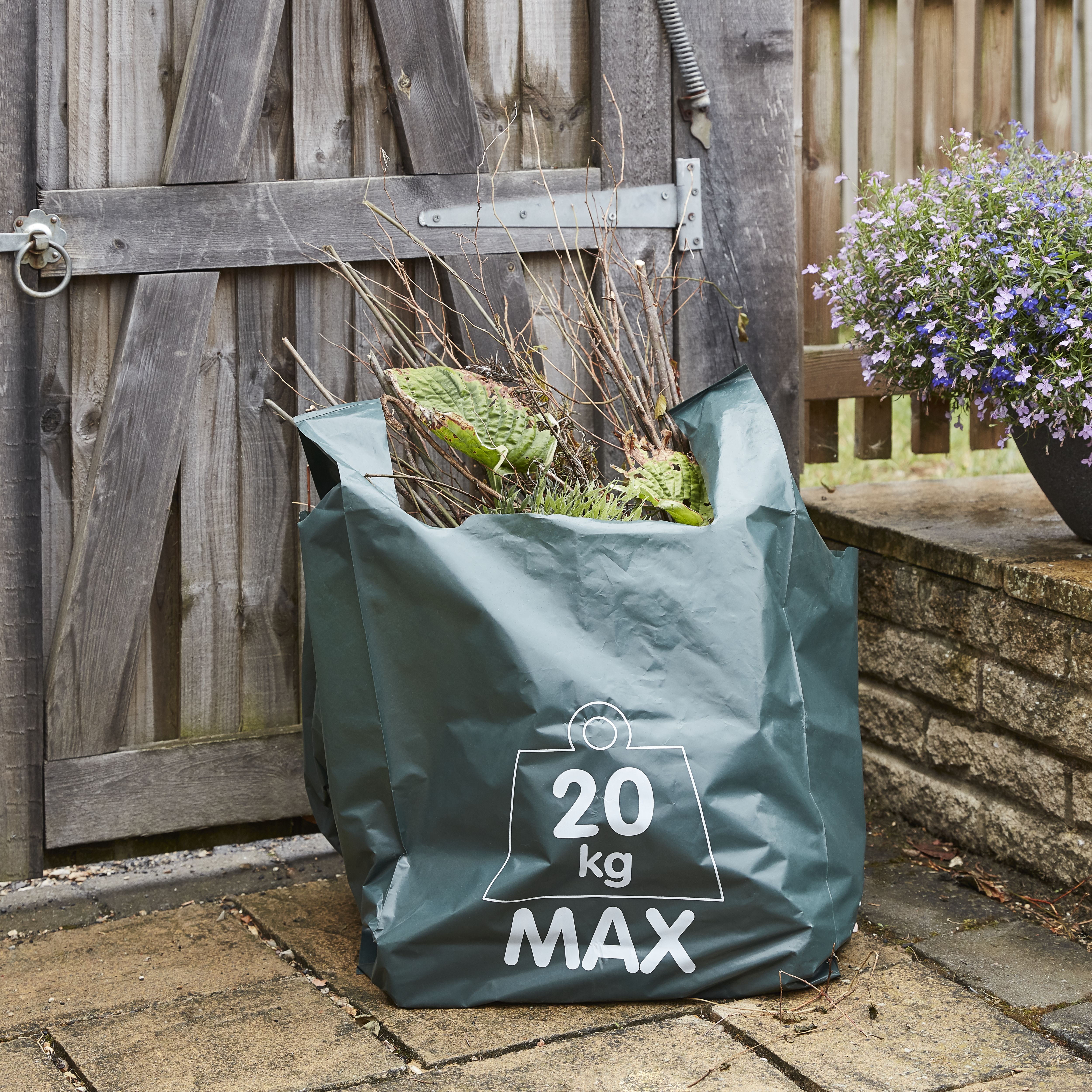Heavy duty Green Garden sack, 120L 20kg, Pack of 5