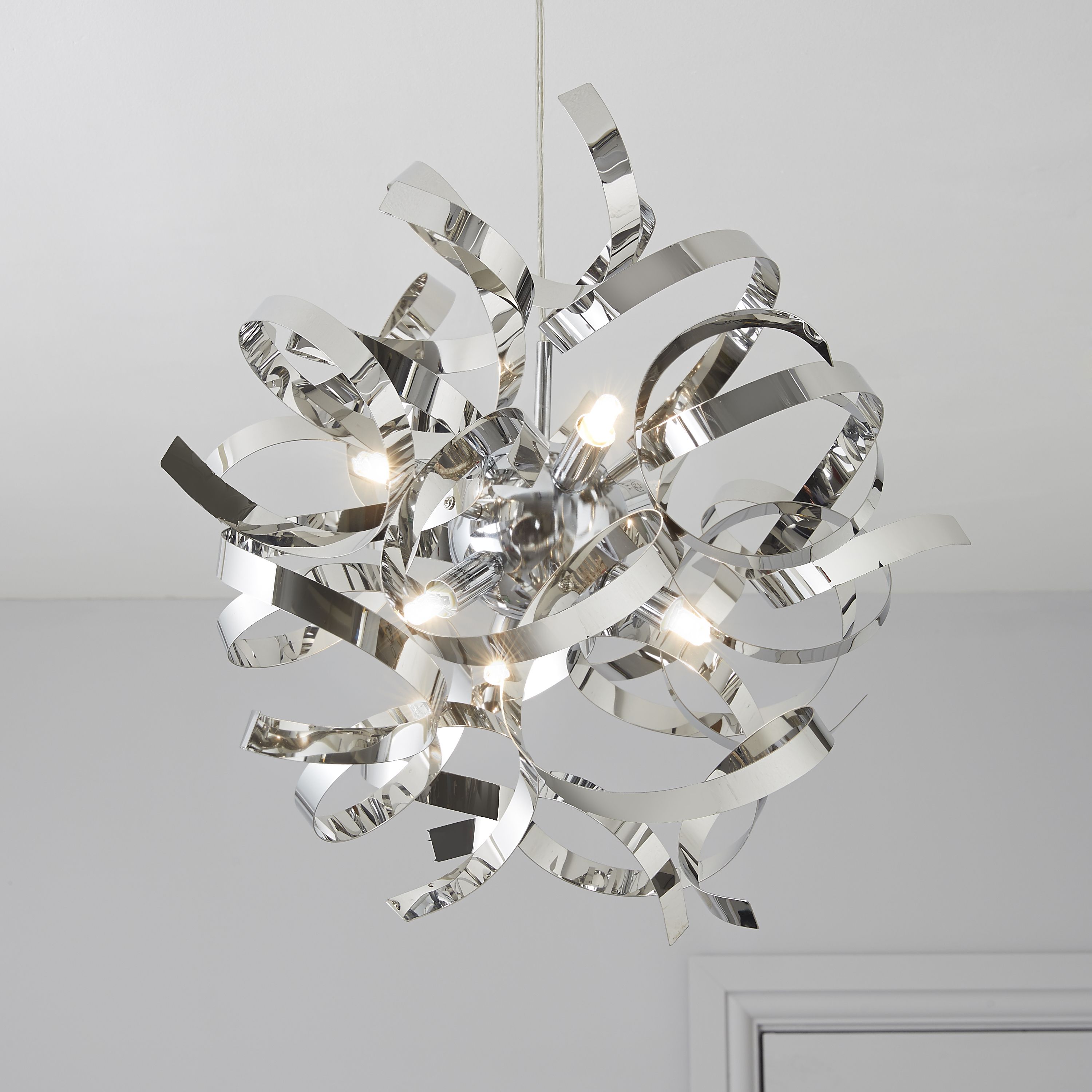 Chrome pendant store light b&q