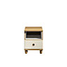 Hektor Matt alabaster oak effect 1 Drawer Bedside chest (H)520mm (W)400mm (D)420mm