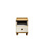 Hektor Matt alabaster oak effect 1 Drawer Bedside chest (H)520mm (W)400mm (D)420mm