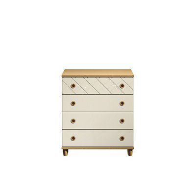 Hektor Matt alabaster oak effect 4 Drawer Chest of drawers (H)910mm (W)800mm (D)420mm