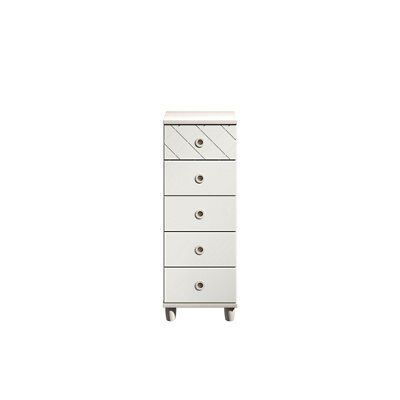 Hektor Matt white elm effect 5 Drawer Chest of drawers (H)1100mm (W ...