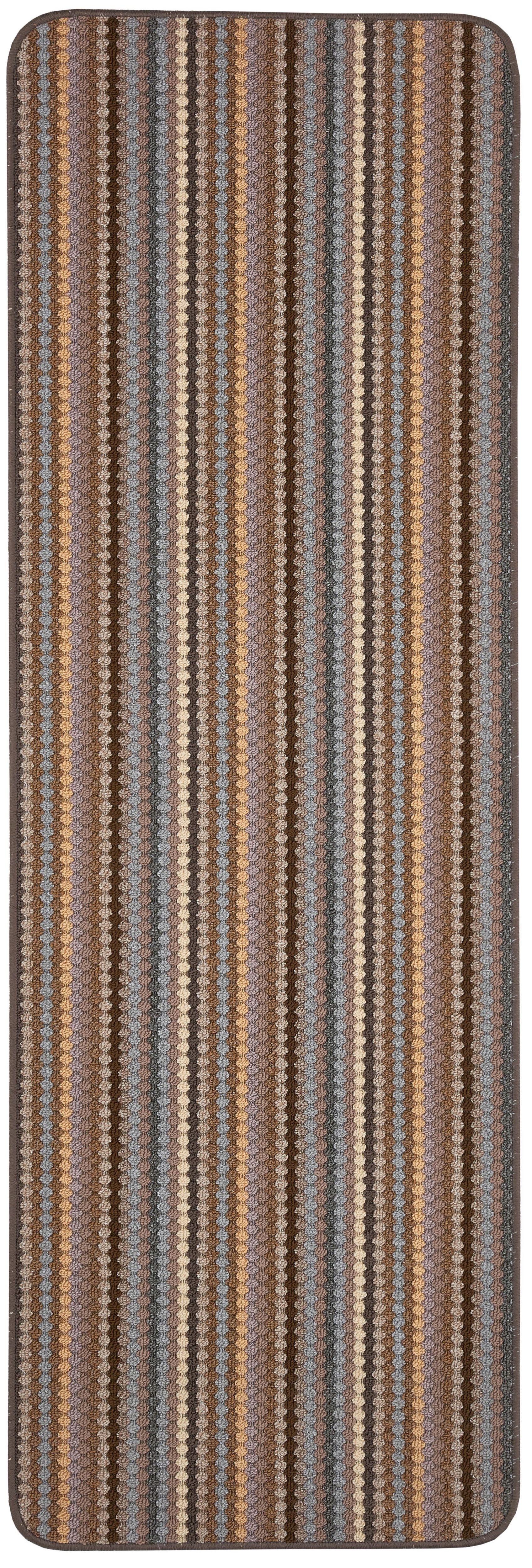 Helsinki Beige Striped Heavy duty Mat, 200cm x 67cm