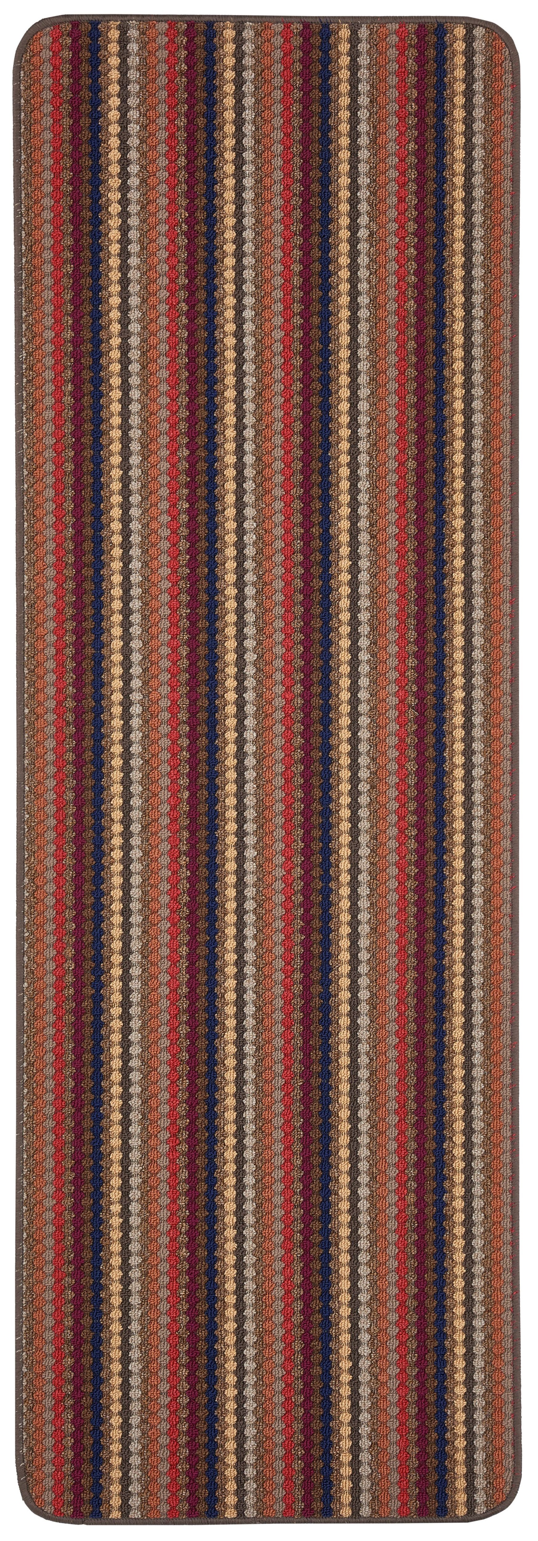 Helsinki Brown Striped Heavy duty Mat, 200cm x 67cm