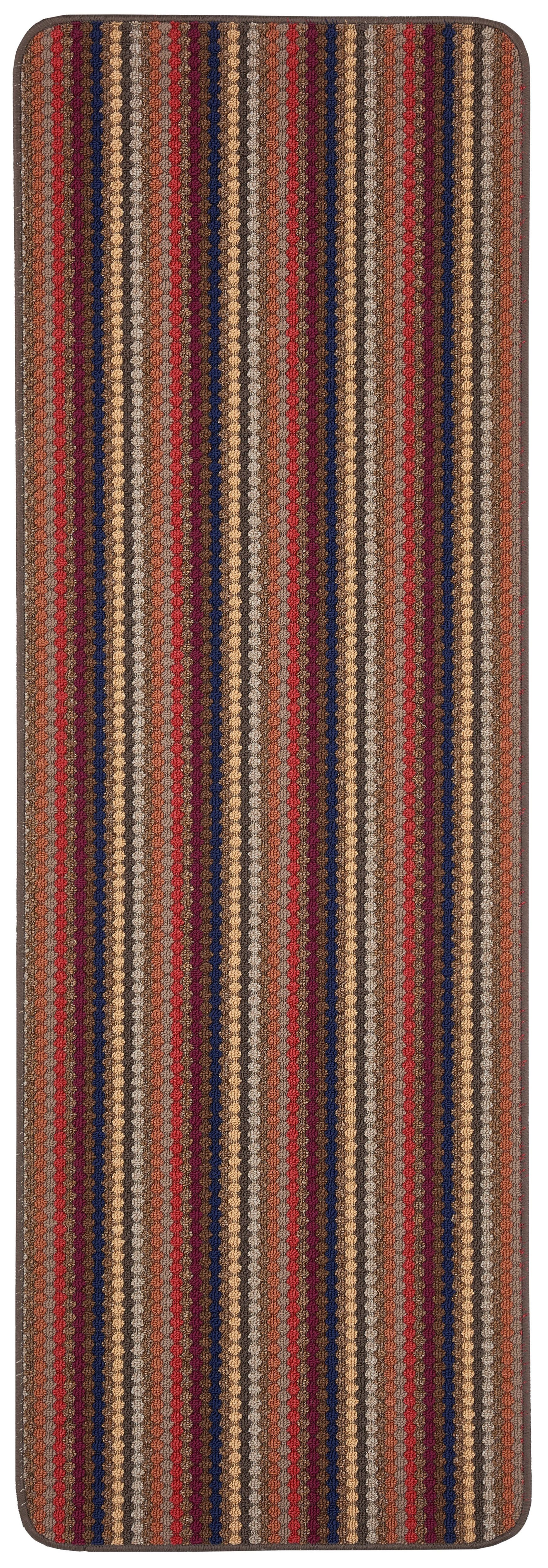 Helsinki Brown Striped Heavy duty Mat, 200cm x 67cm