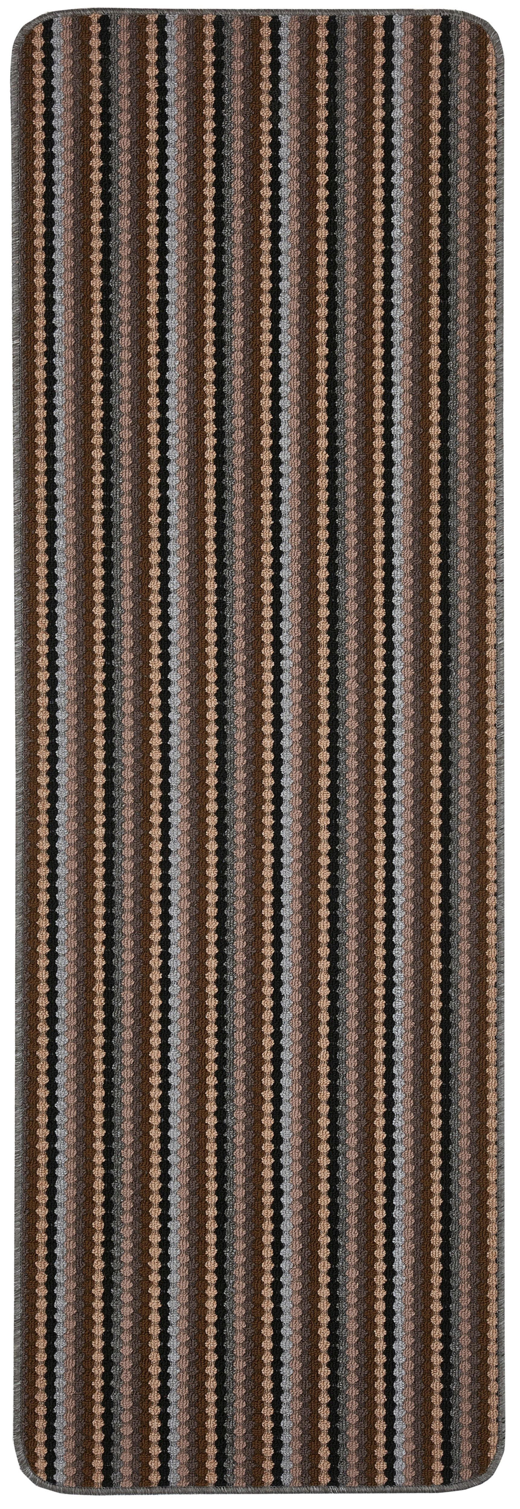 Helsinki Grey Striped Heavy duty Mat, 200cm x 67cm
