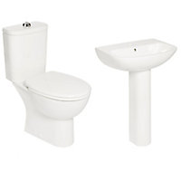 Helston Close-coupled Toilet & full pedestal basin