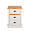 Hemsworth Cream oak effect MDF & pine 3 Drawer Chest of drawers (H)650mm (W)450mm (D)400mm
