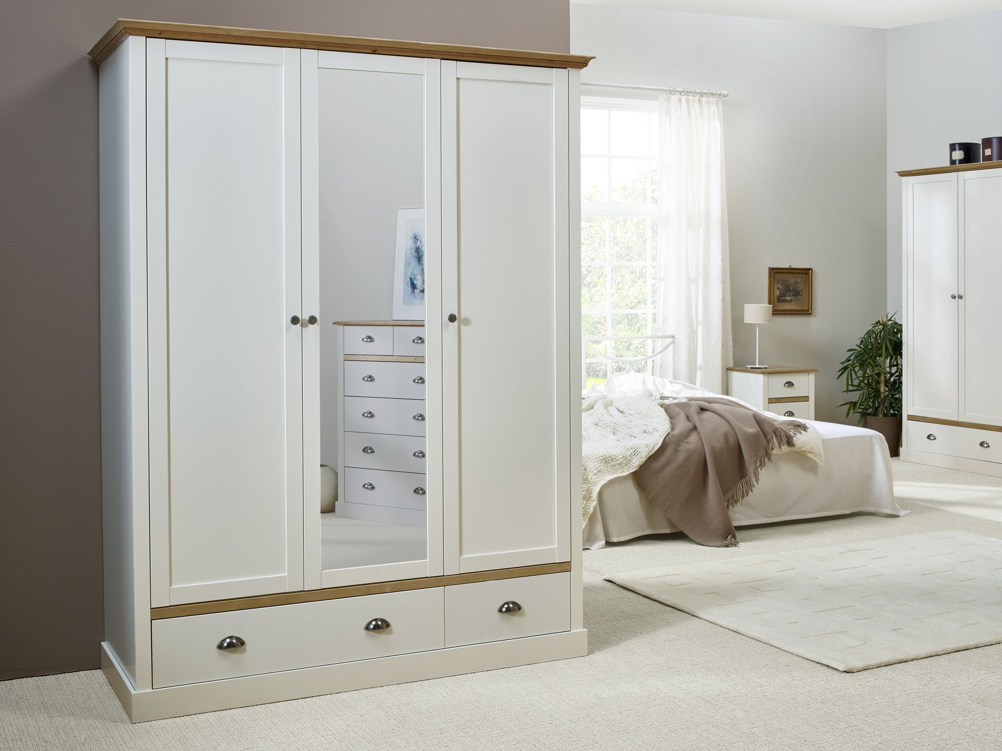 Hemsworth Cream oak effect MDF & pine 6 Drawer Chest of drawers (H)1070mm (W)780mm (D)400mm