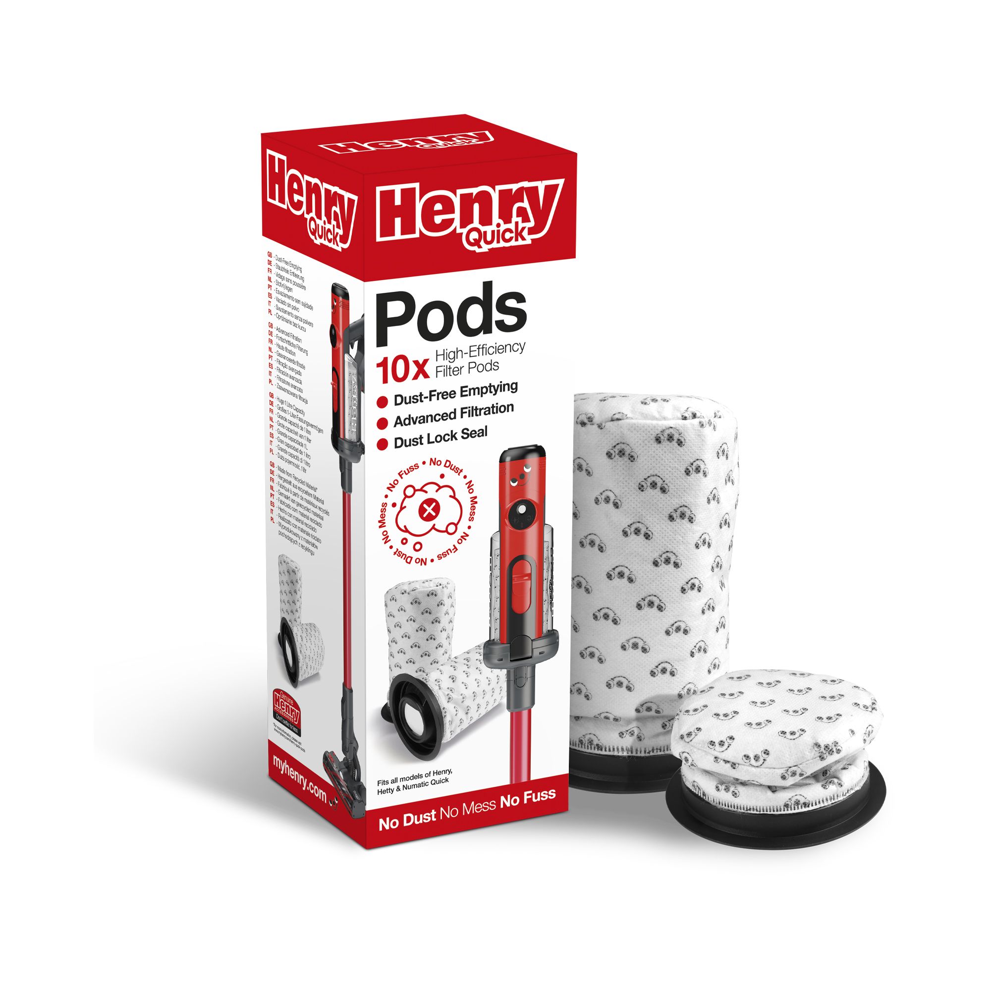 Henry Quick Pods Disposable Vacuum filter cartridge, Pack of 10