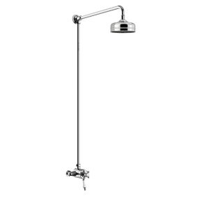 Heritage Highbrook Gloss Chrome effect Single-spray pattern Exposed & Fixed Shower kit