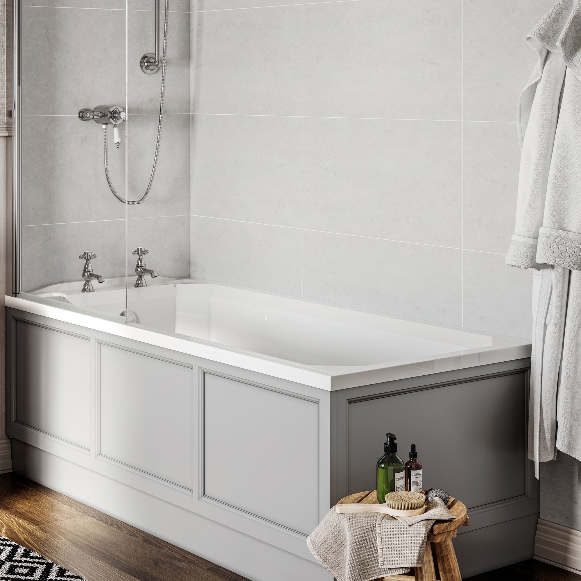 Wye Pillar Bath Taps 1 Pair - 5
