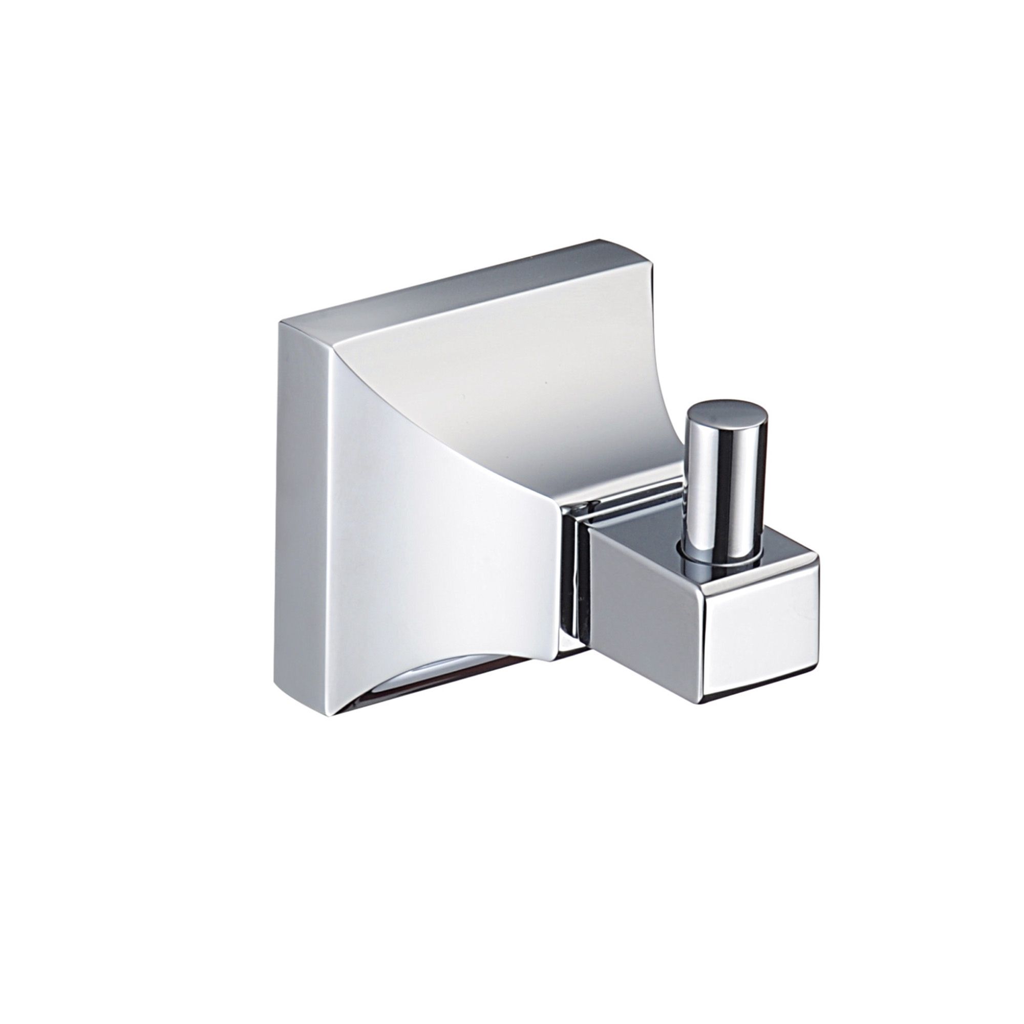 Heritage Lavington Gloss Chrome effect Brass Square Single Hook (H)53mm (W)50mm