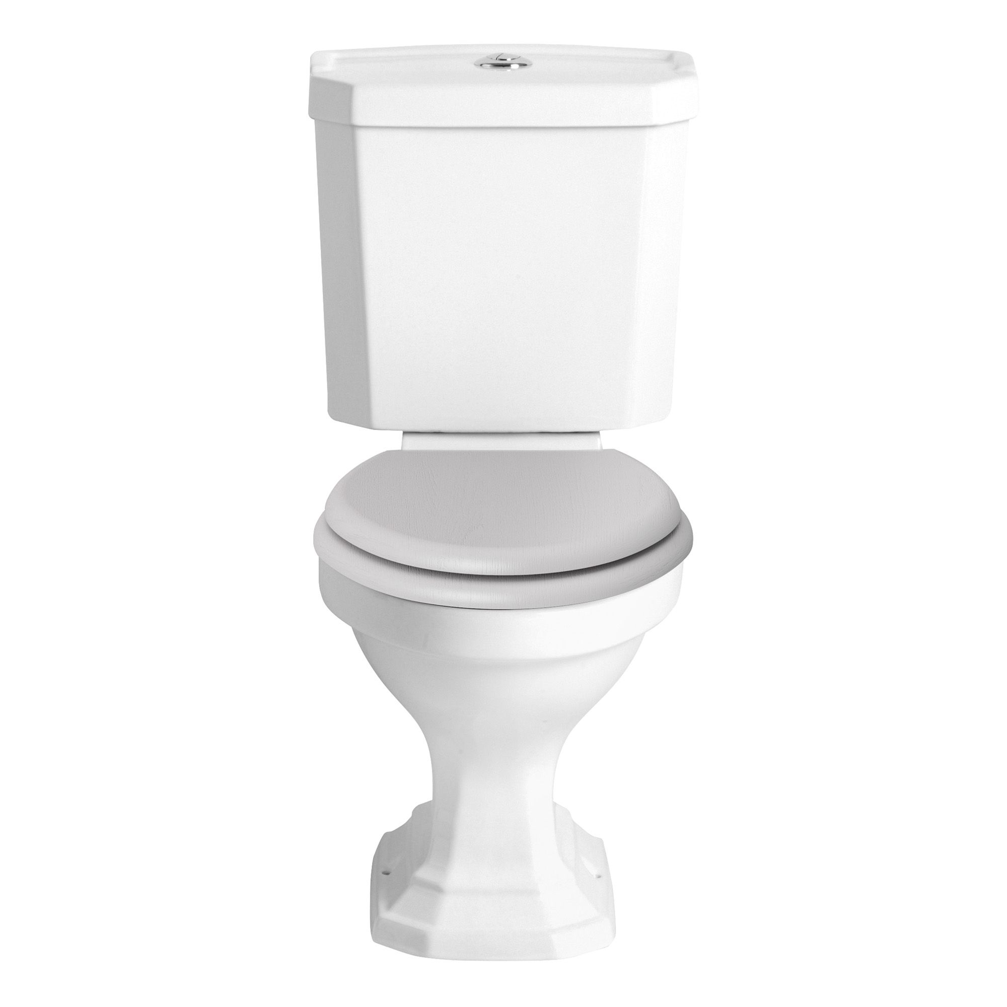 Heritage Upperton White Boxed rim Close-coupled Toilet Soft close seat