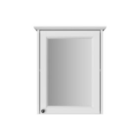 Heritage Winterbourne Satin Mist Grey Single Bathroom Wall cabinet With Mirrored door (H)595mm (W)490mm