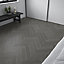 Herringbone Grey Matt Oak effect Porcelain Wall & floor Tile Sample