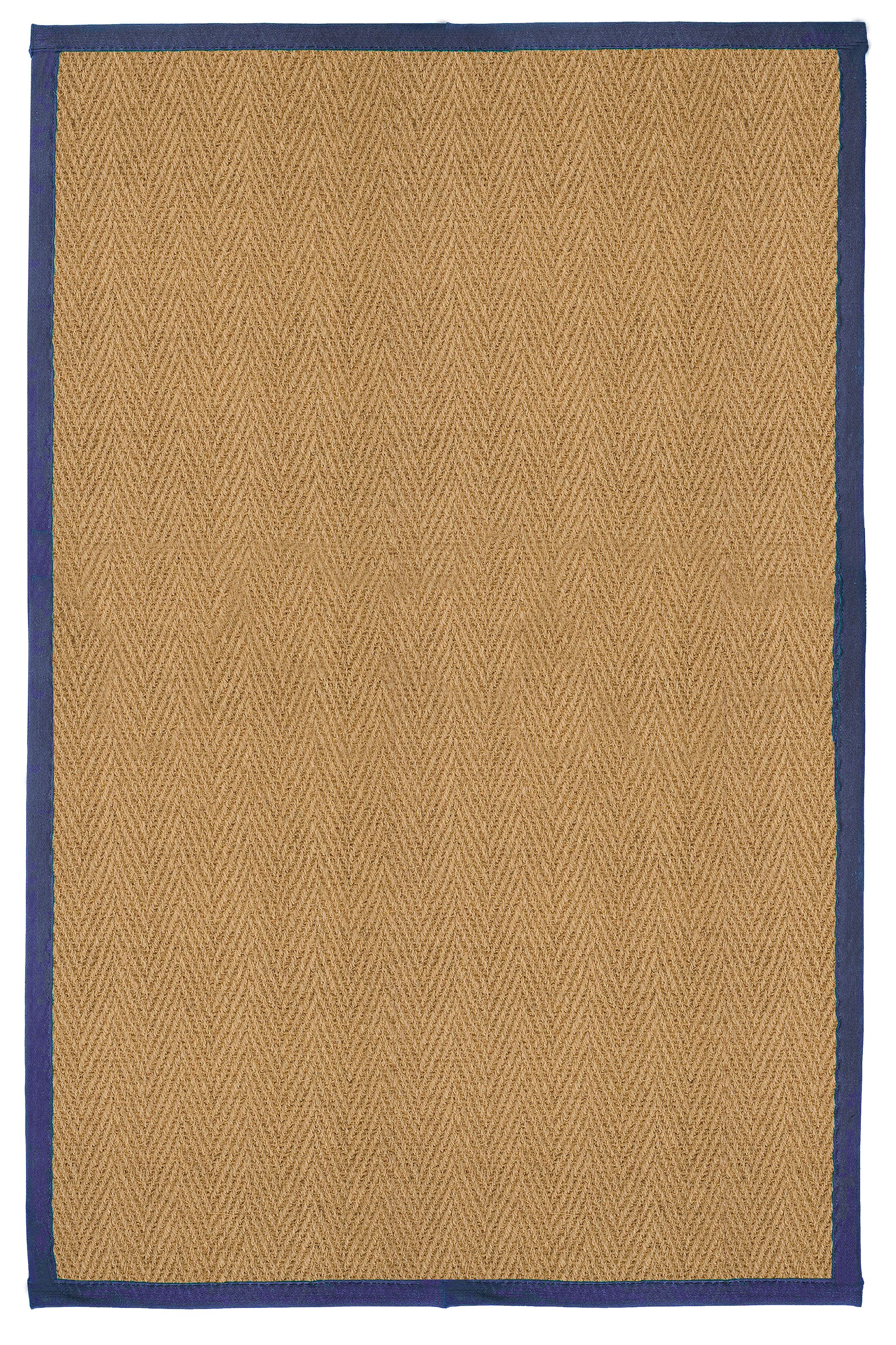 Herringbone weave Brown, blue Rug 150cmx100cm