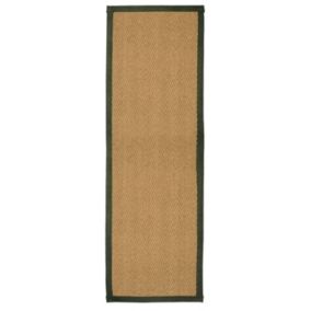 Herringbone weave Brown, green Rug 180cmx60cm