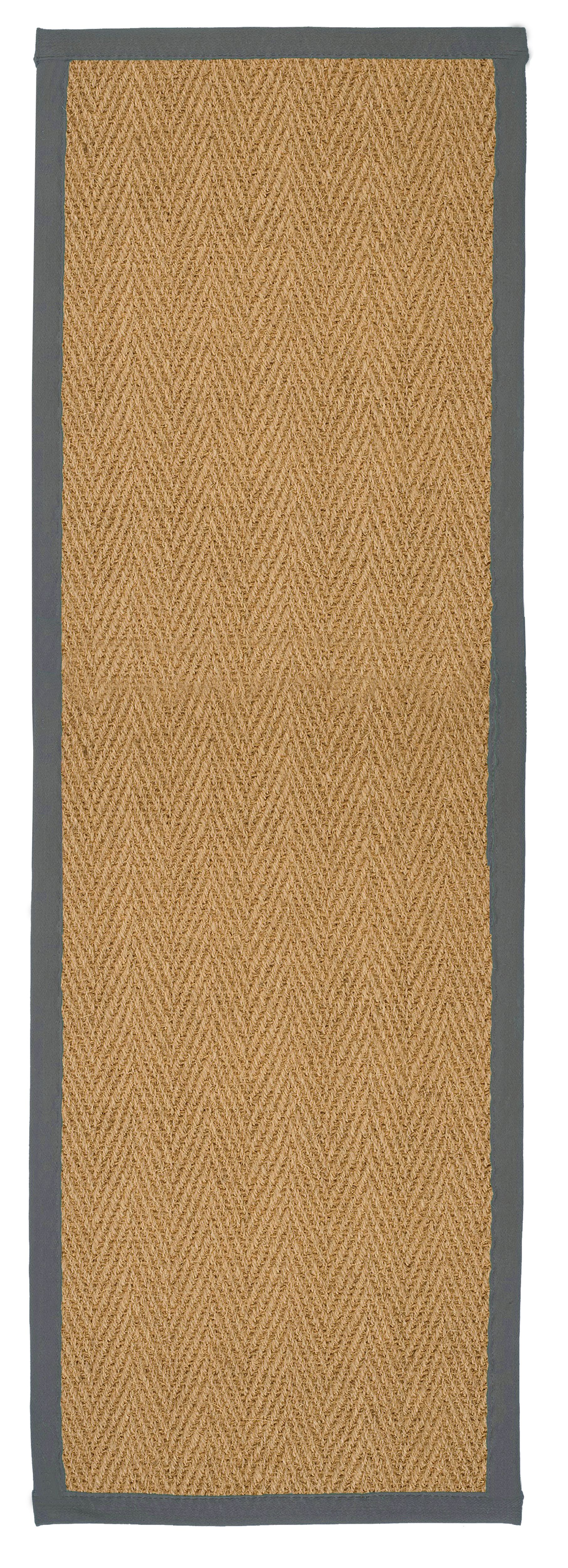 Herringbone weave Brown, grey Rug 180cmx60cm
