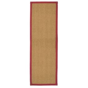 Herringbone weave Brown, red Rug 180cmx60cm
