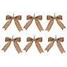 Hessian effect Fabric Bow Decoration, Pack of 6