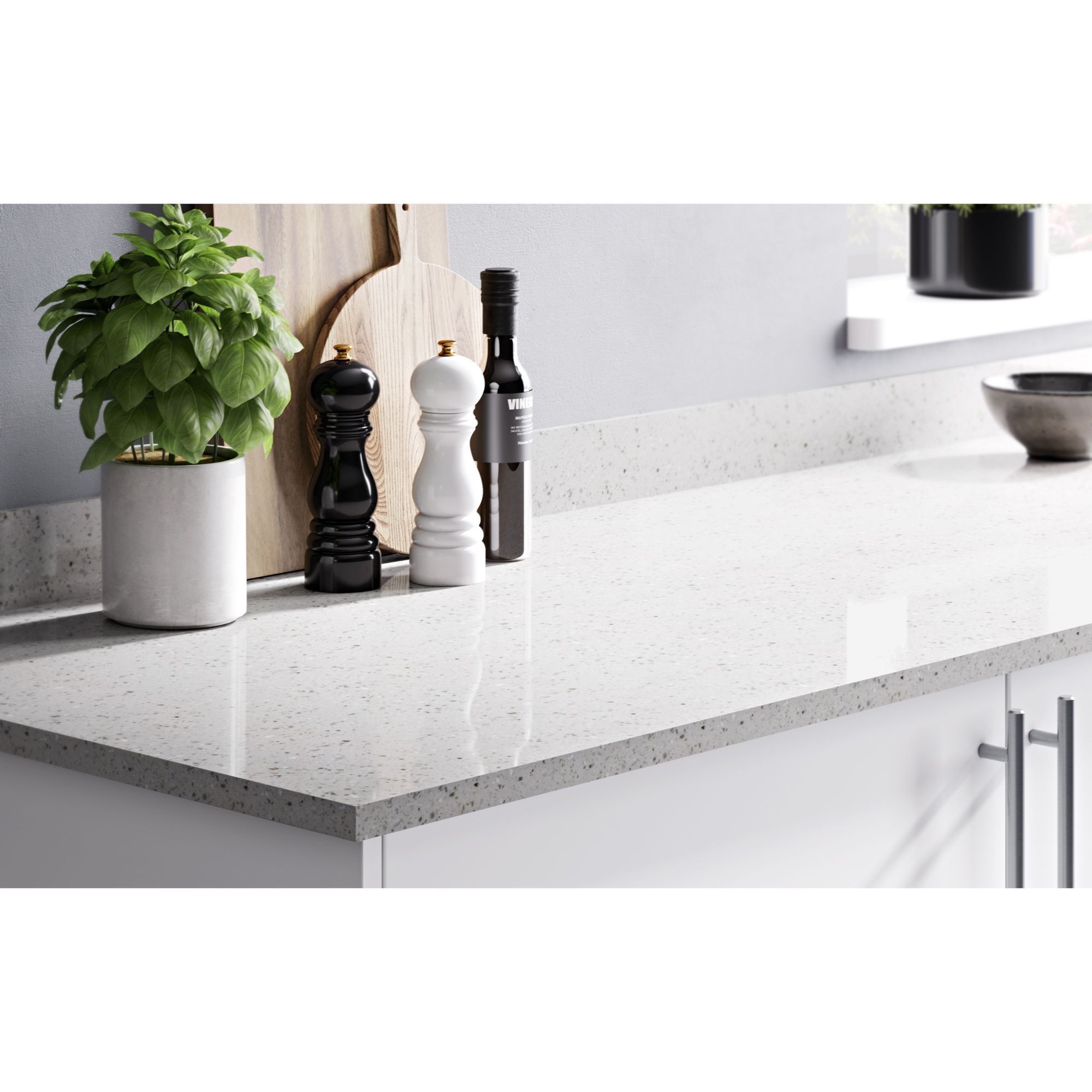 HI-MACS 20mm Matt Chamomile Stone effect Acrylic Square edge Kitchen Worktop, (L)2200mm