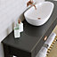 High gloss Black Glitter effect Round edge Chipboard & laminate Bathroom Worktop (T) 2.4cm x (L) 150cm x (W) 38.5cm