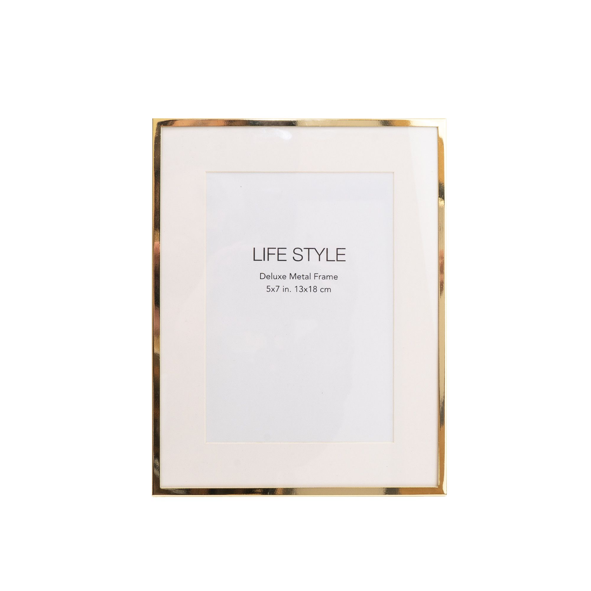 High gloss Gold effect Single Photo frame (H)23cm x (W)18cm