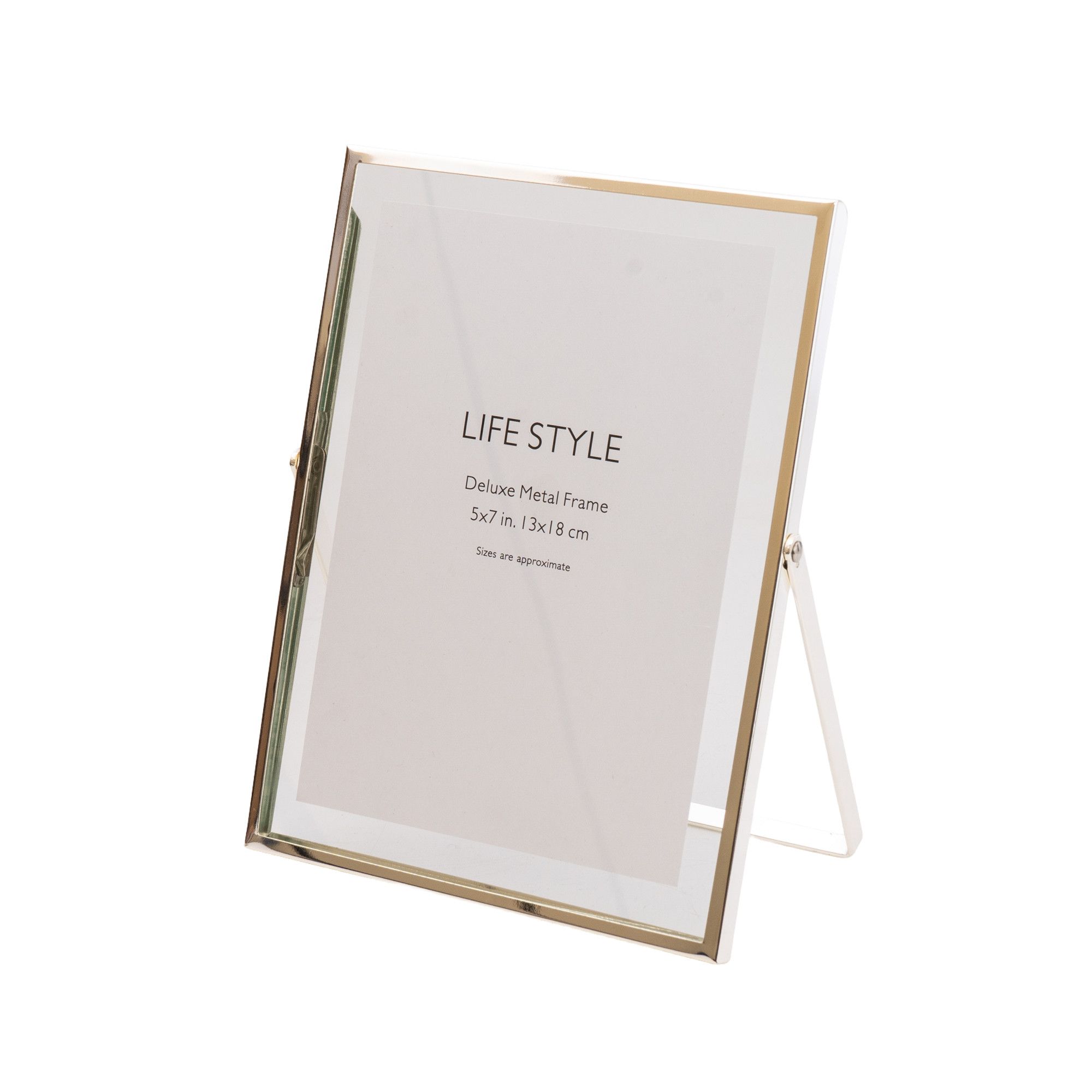 High gloss Silver effect Single Photo frame (H)21cm x (W)16cm