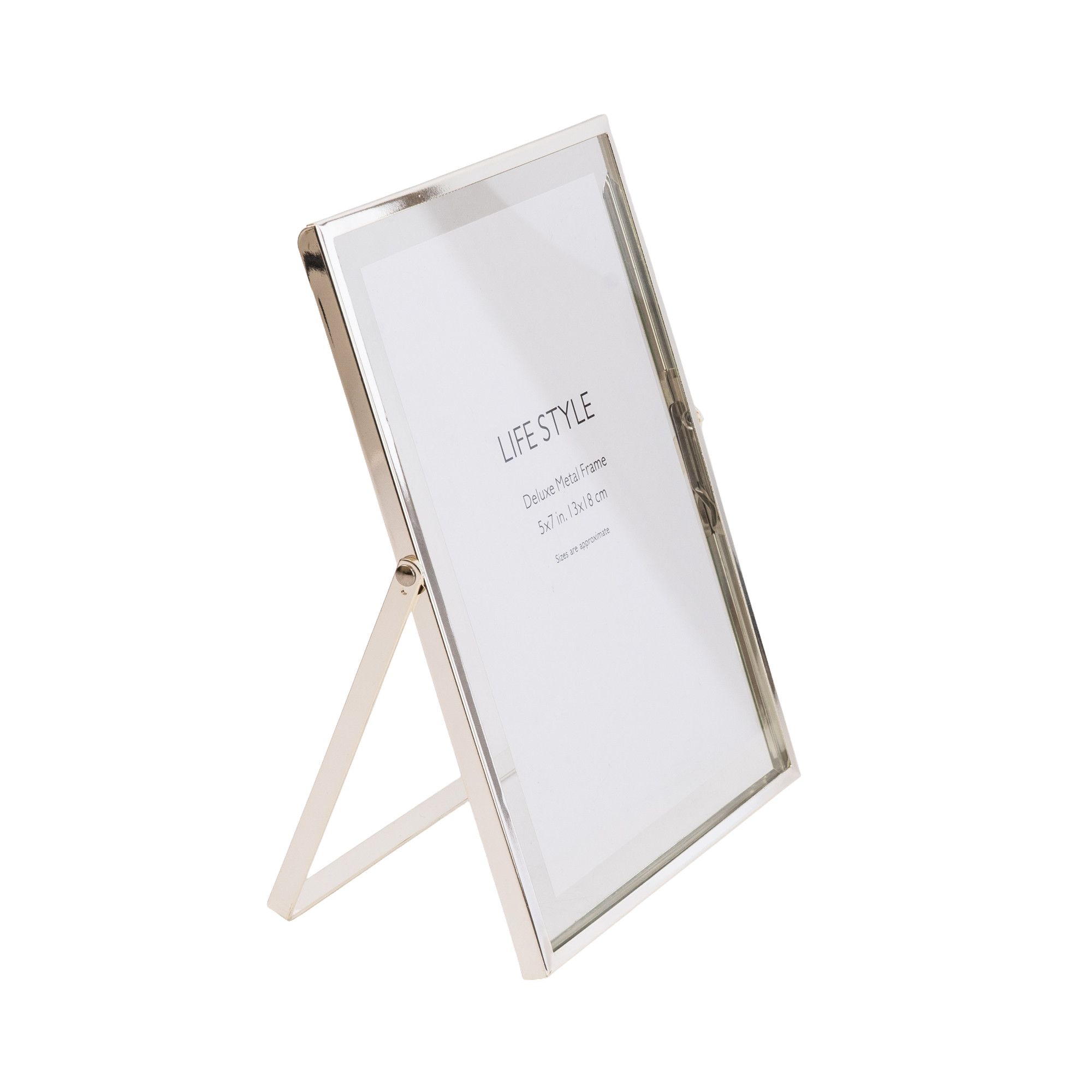 High gloss Silver effect Single Photo frame (H)21cm x (W)16cm