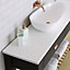 High gloss White Glitter effect Round edge Chipboard & laminate Bathroom Worktop (T) 2.4cm x (L) 150cm x (W) 38.5cm