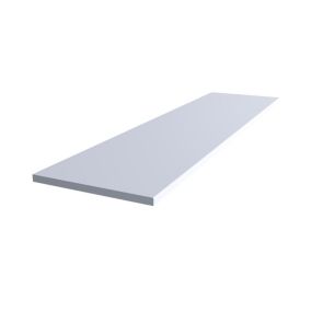 High gloss White Round edge Chipboard & laminate Bathroom Worktop 2.4cm x 38.5cm x 150cm