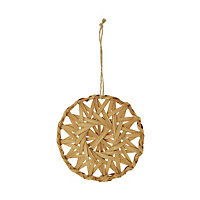 Highland lodge Brown Round Seagrass Bamboo Hanging ornament