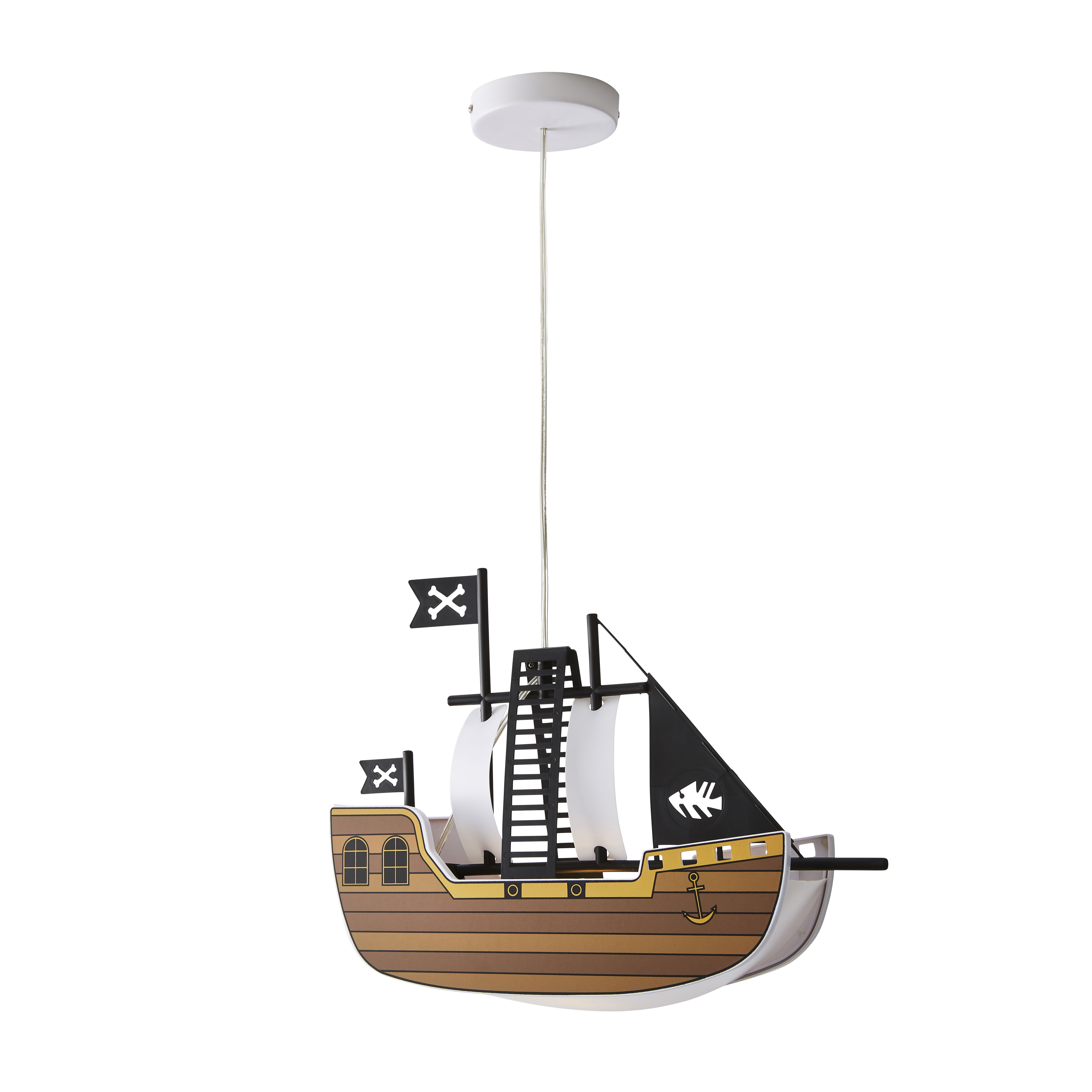 Hikaru Pirate ship Brown Pendant ceiling light, (Dia)422mm