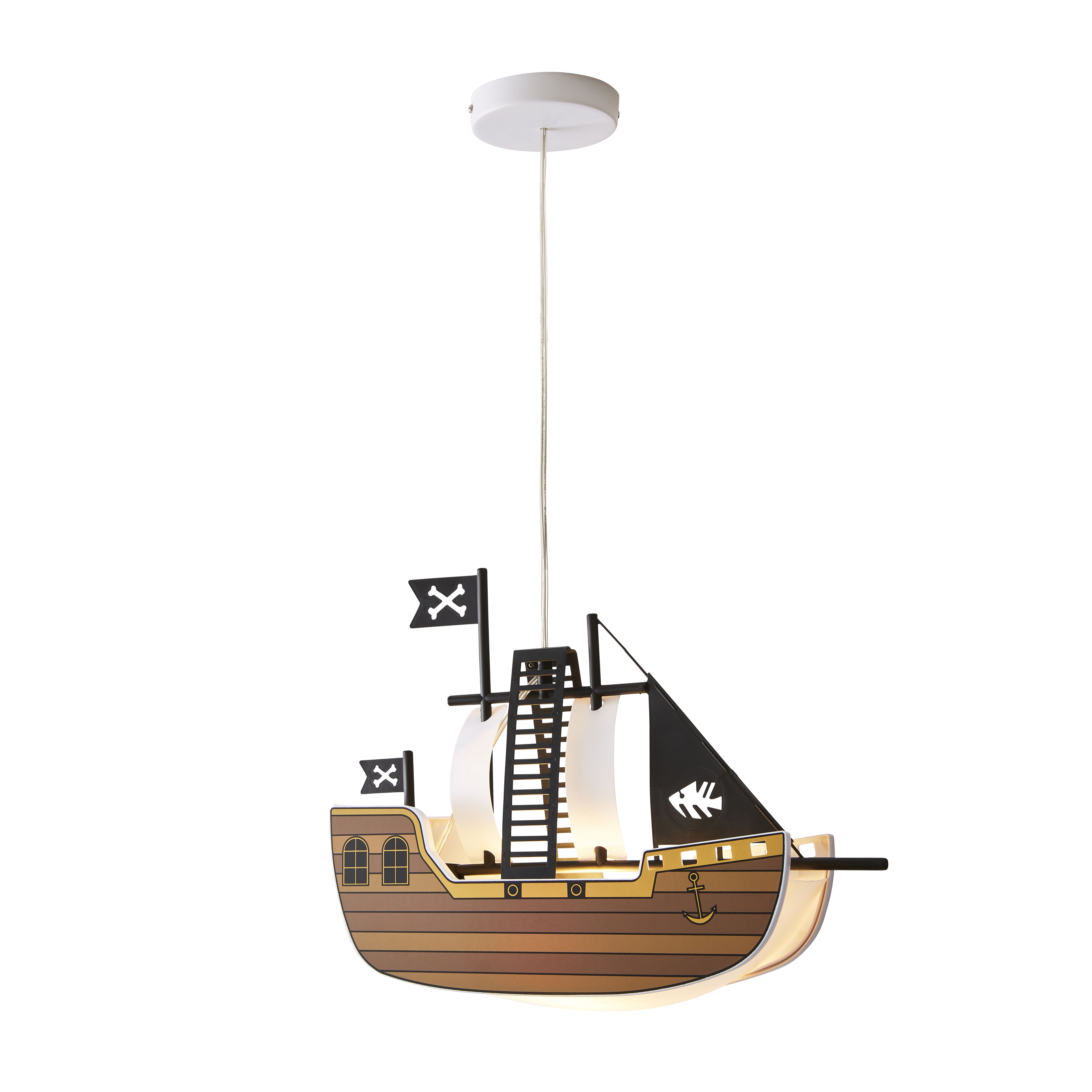 Hikaru Pirate ship Brown Pendant ceiling light, (Dia)422mm