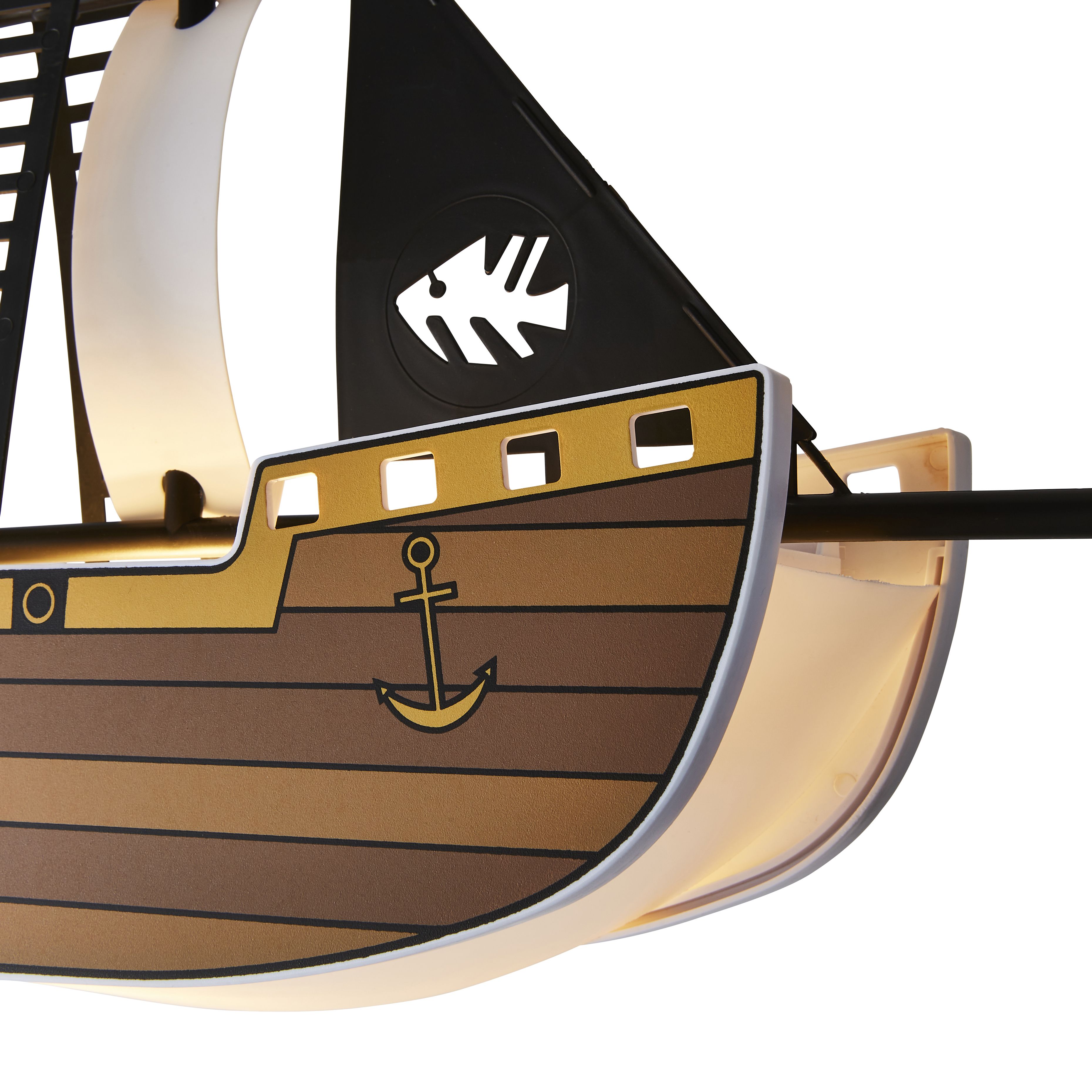 Hikaru Pirate ship Brown Pendant ceiling light, (Dia)422mm