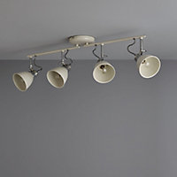 Hippolyta Gloss Limestone Mains-powered 4 lamp Spotlight