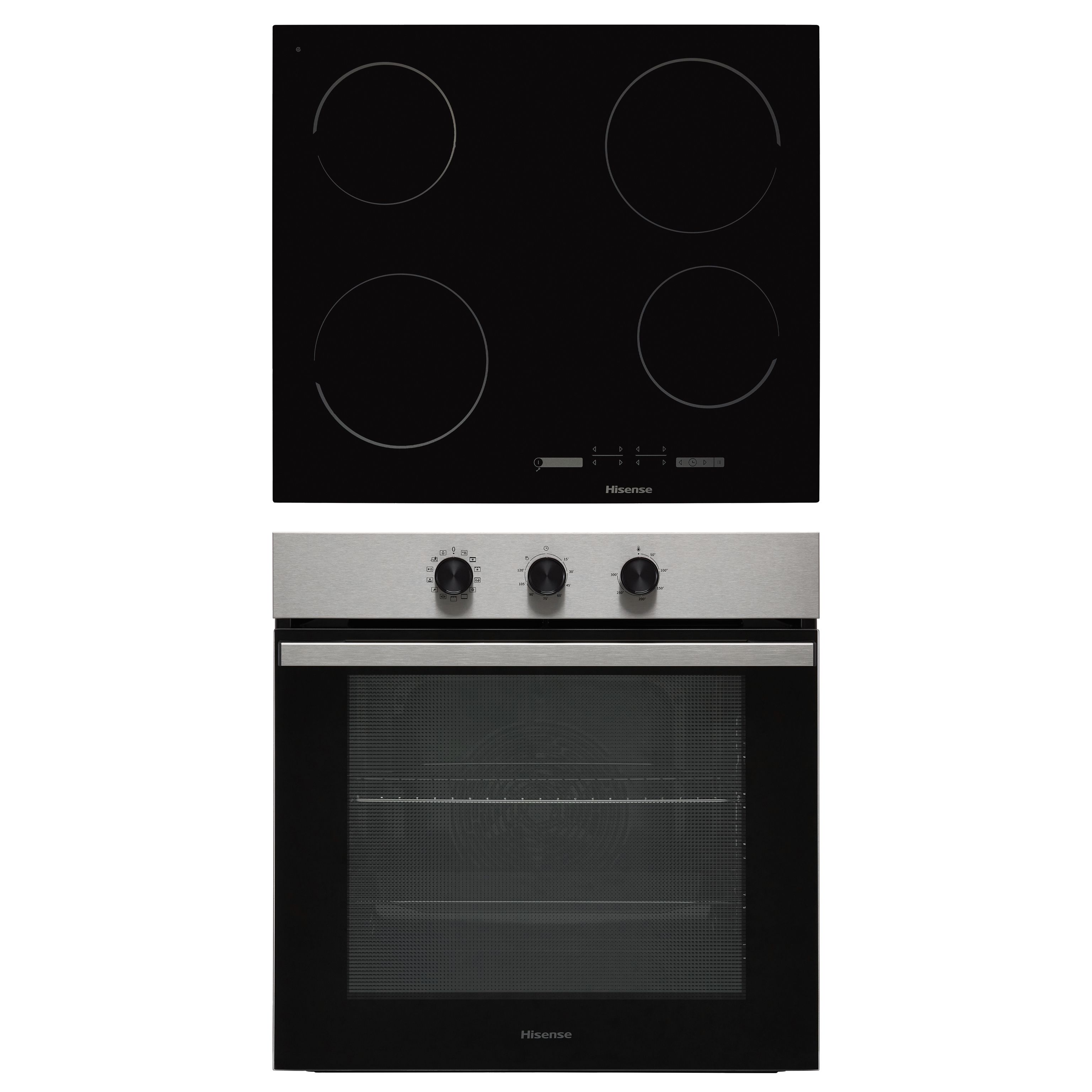 Hisense BI6061CXUK Built-in Single Oven & ceramic hob pack - Stainless steel