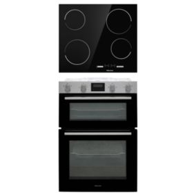 Hisense BI6095CXUK Built-in Double Oven & ceramic hob pack - Stainless steel