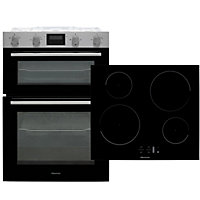 Hisense BI6095IXUK_SSB Built-in Double Fan oven & induction hob pack - Stainless steel